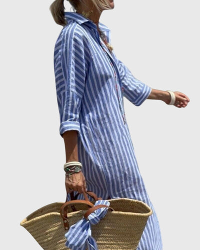 Ellen™ | Klasyczna Sukienka w Paski