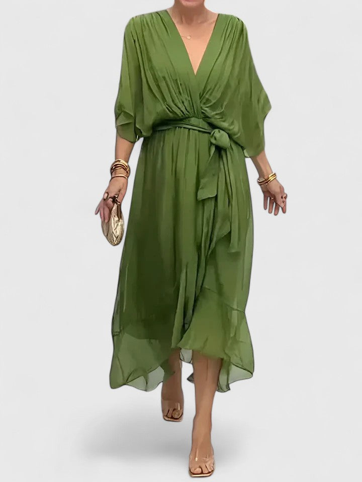 Nada | Elegancka Sukienka z Dekoltem w Kształcie V